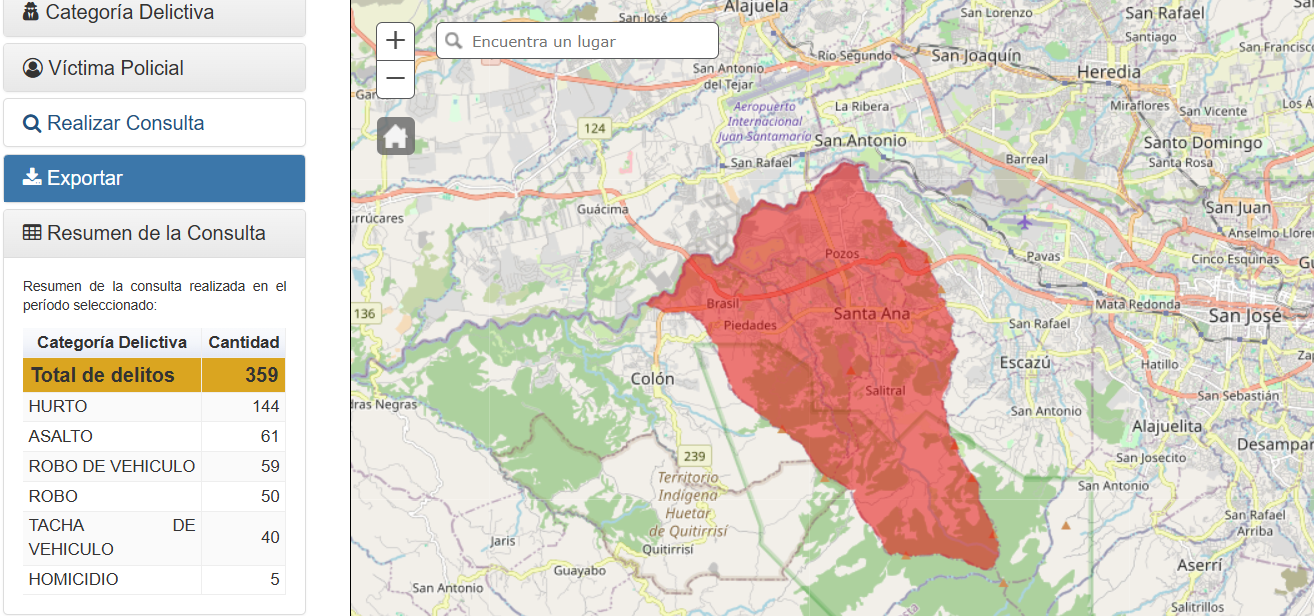 Santa Ana cerró el 2024 con 359 delitos según datos del OIJ
