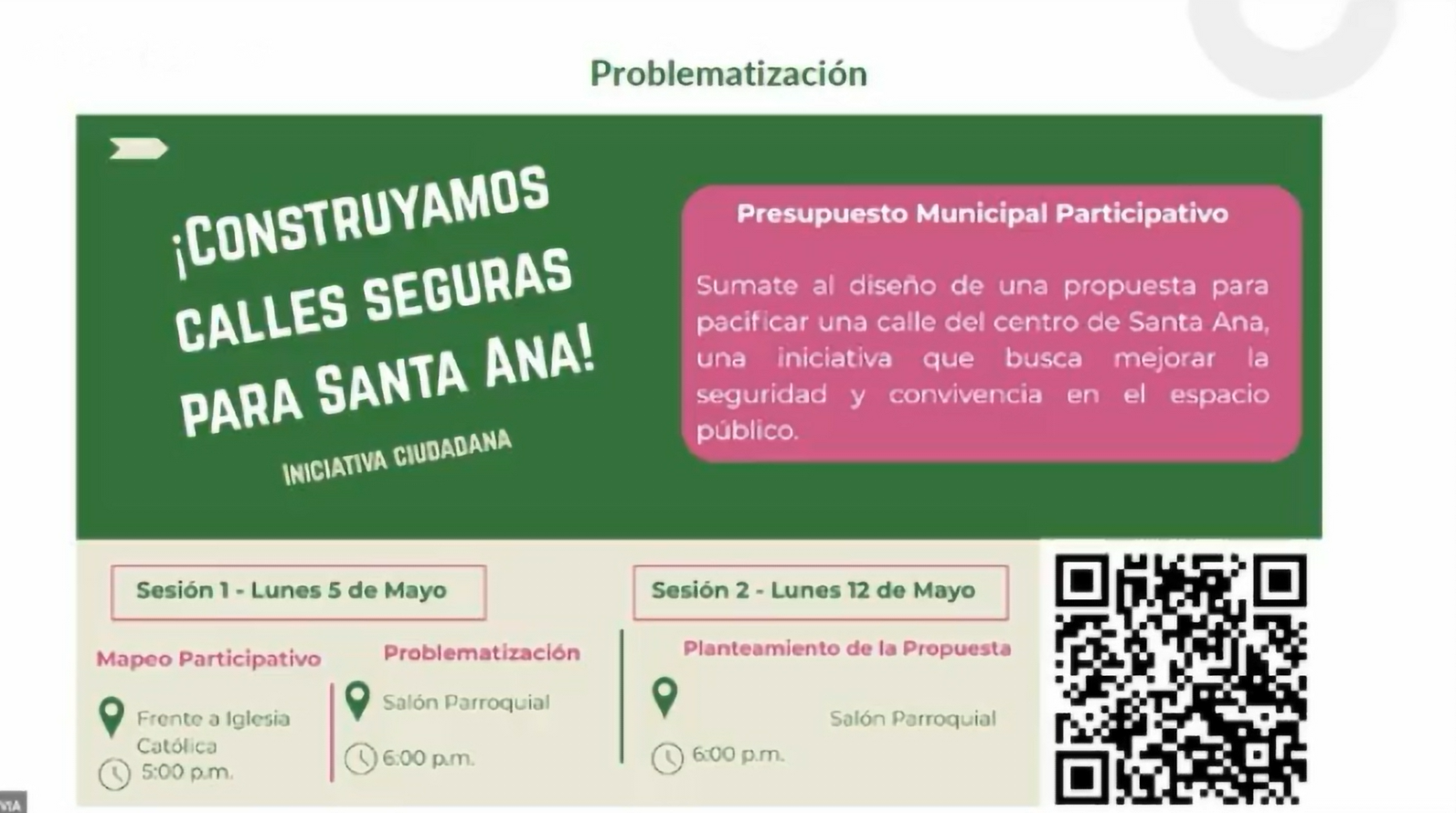 Ciudadanía organizada propone pacificación vial en el centro de Santa Ana
