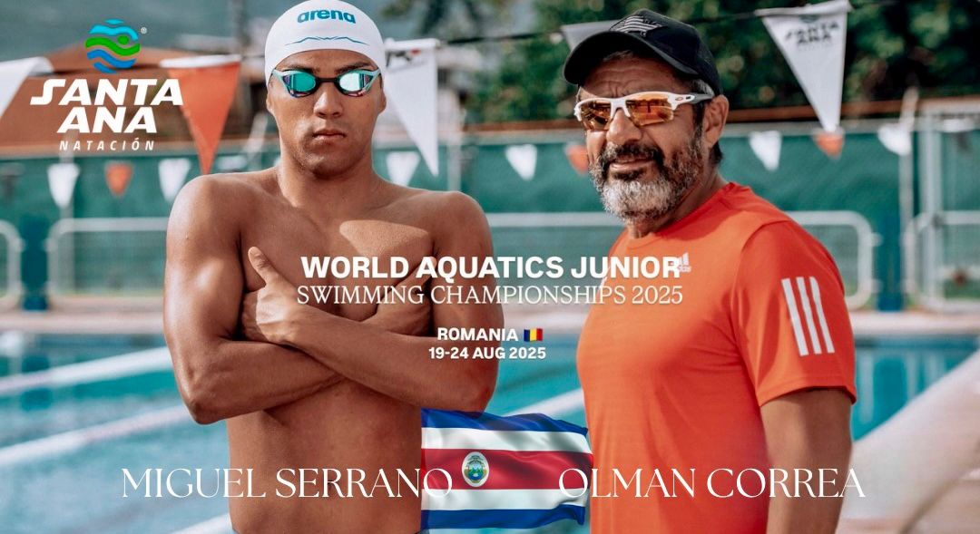 Atleta y entrenador santaneño representarán a Costa Rica en Mundial Junior de Natación en Rumania