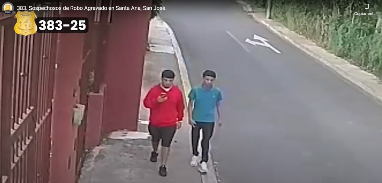 VIDEO – OIJ solicita colaboración para identificar a sospechosos de robo en Santa Ana