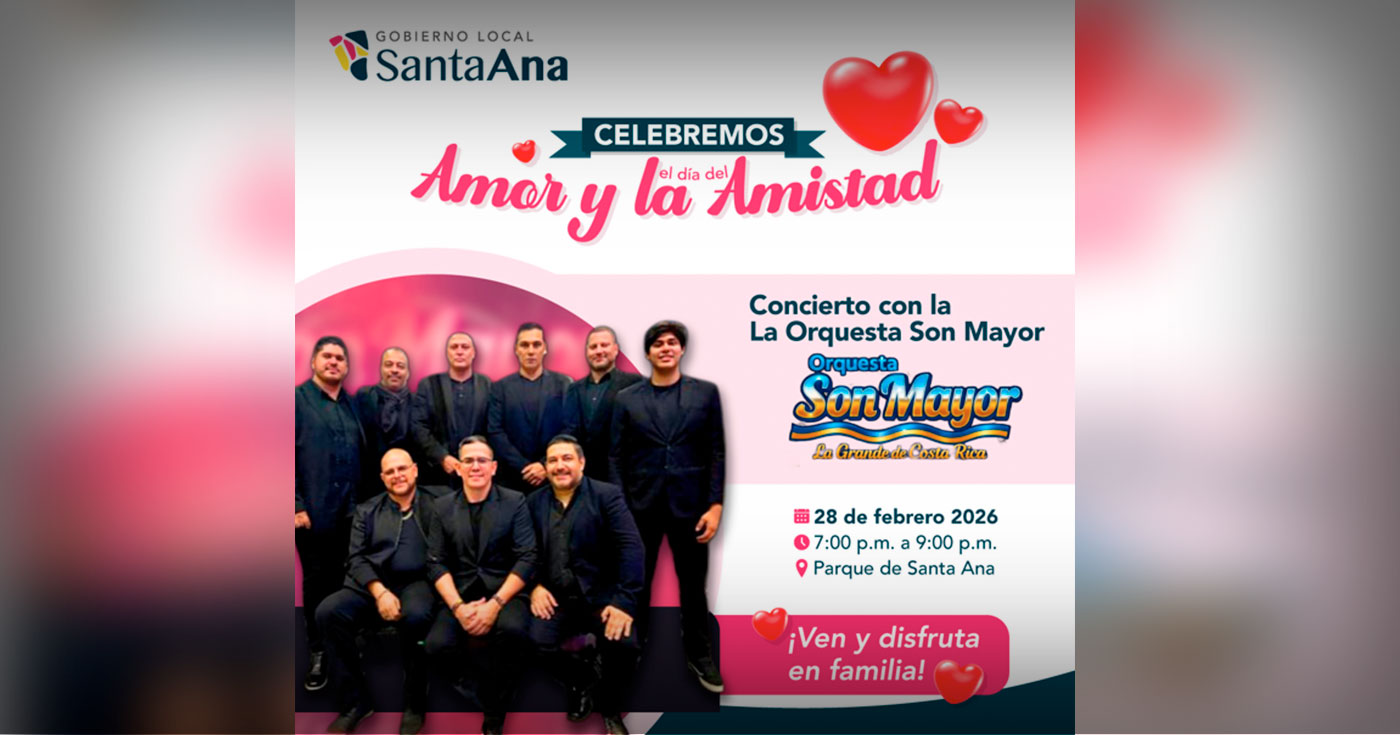 Habrá concierto este sábado para cerrar el mes del amor y la amistad en el Parque de Santa Ana