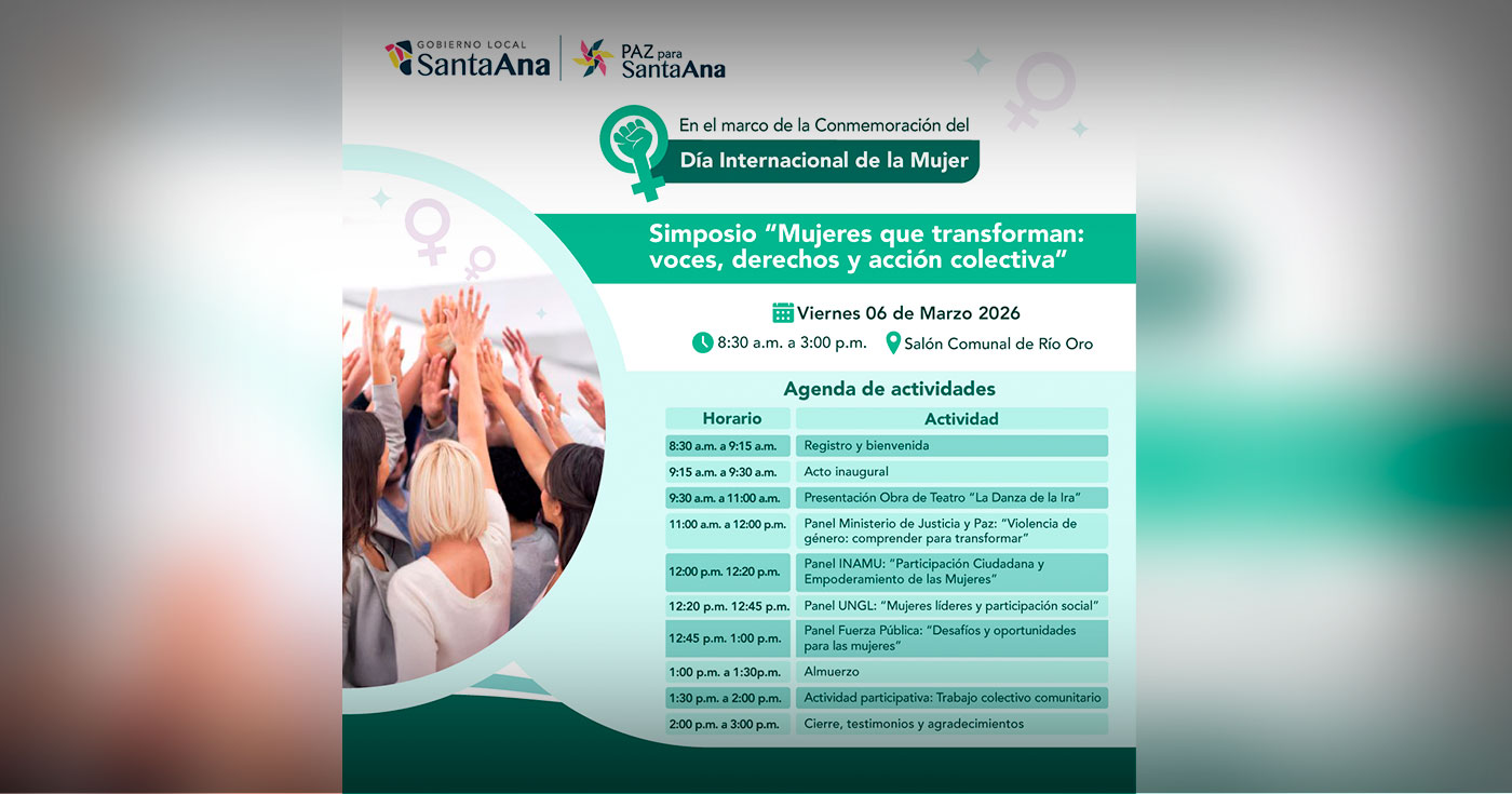 Conmemorarán el Día Internacional de la Mujer con simposio sobre derechos y acción colectiva