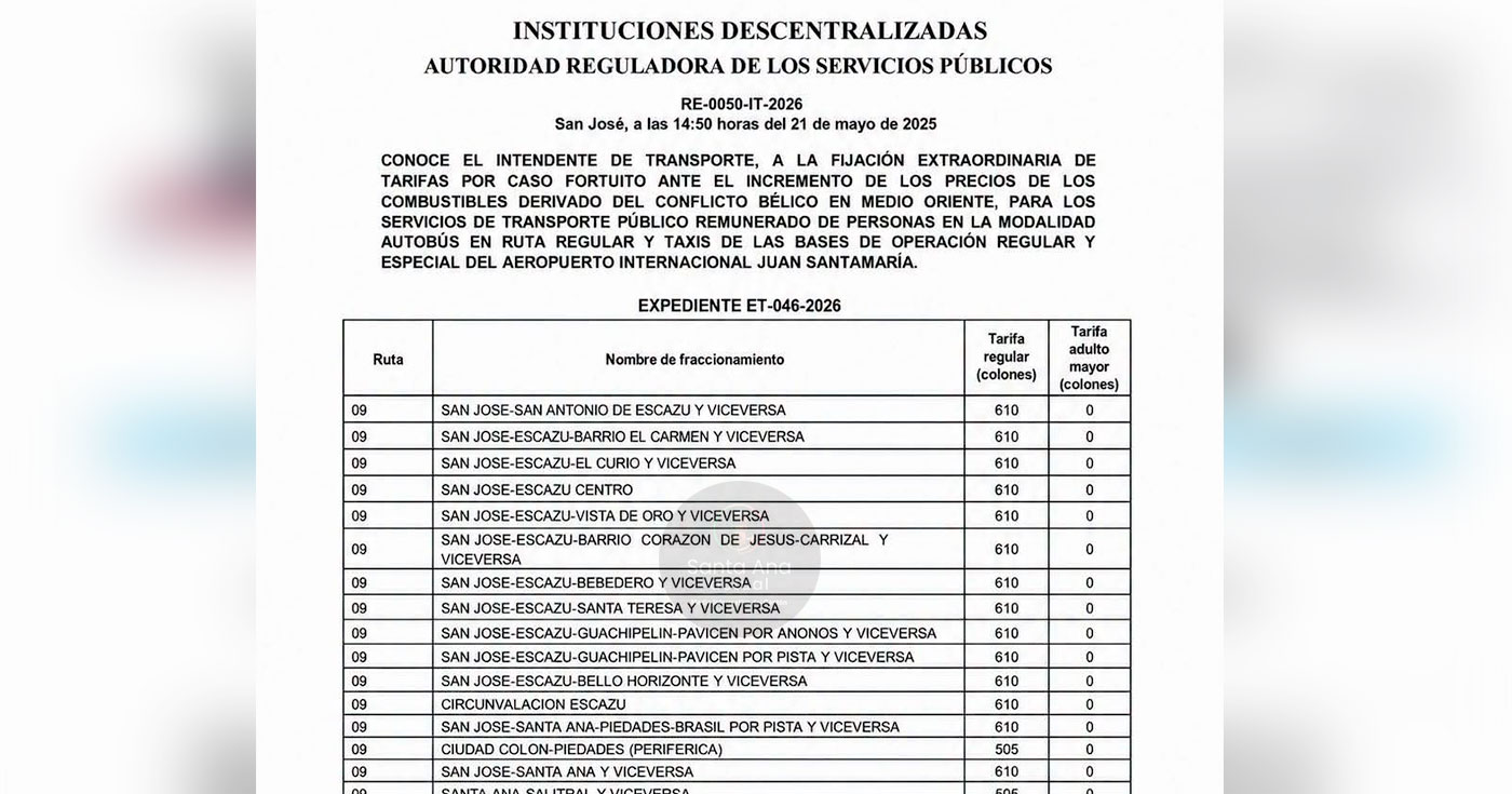 Aumento en tarifas de buses y taxis entrará a regir este martes tras publicación en La Gaceta