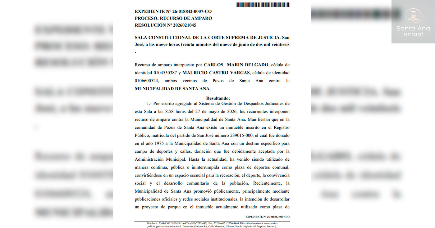 Sala IV rechaza amparo presentado por vecinos de Pozos contra la Municipalidad por terreno de cancha de fútbol
