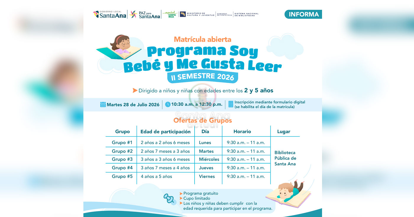 Niños de 2 a 5 años podrán inscribirse en programa gratuito de lectura