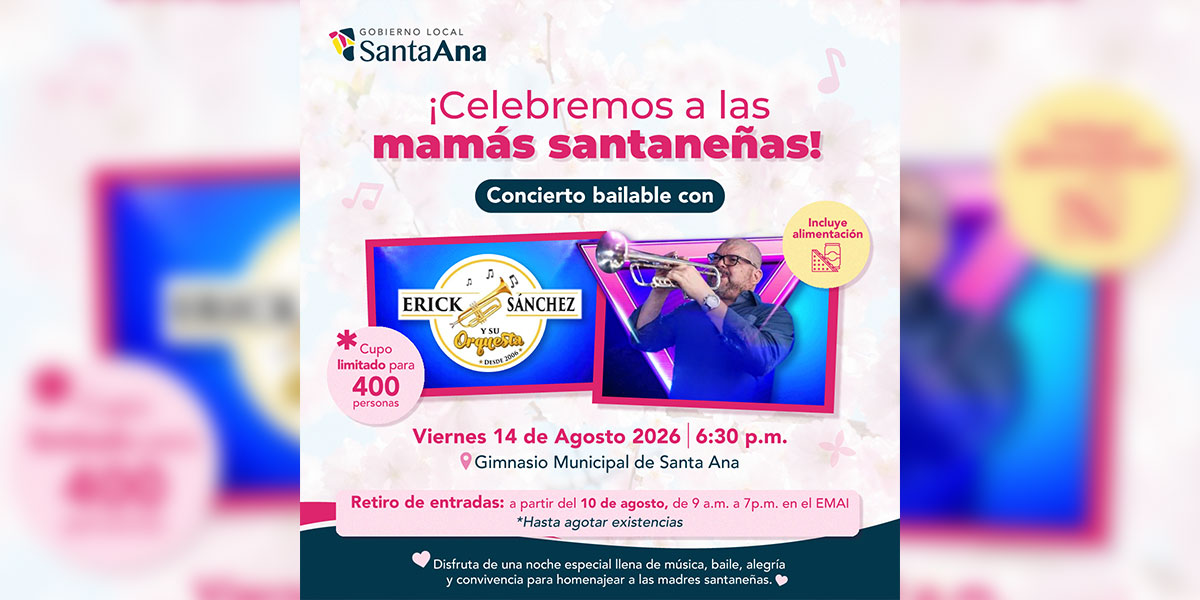 Concierto bailable reunirá a las familias santaneñas en homenaje a las madres